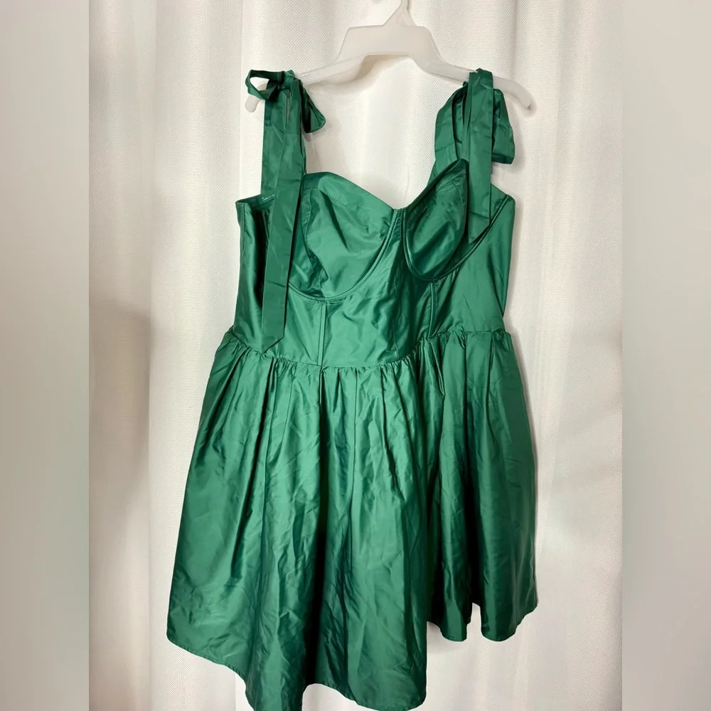 NWT Johnny Wujek Sleeveless Fit + Flare Dress, Hunter Green - Picture 8 of 12
